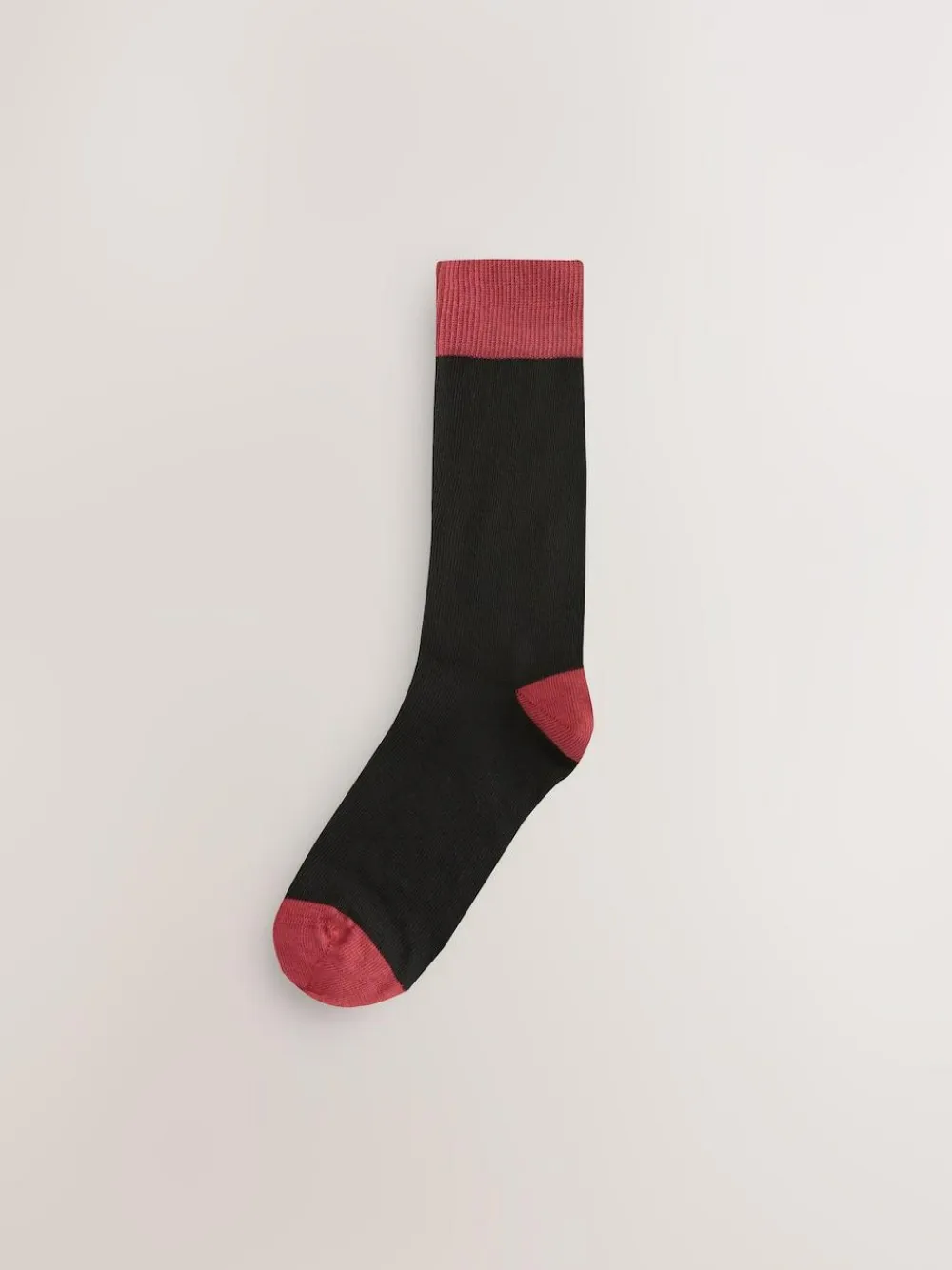 New Next Black Striped 7 Pack Mens Cotton Rich Socks