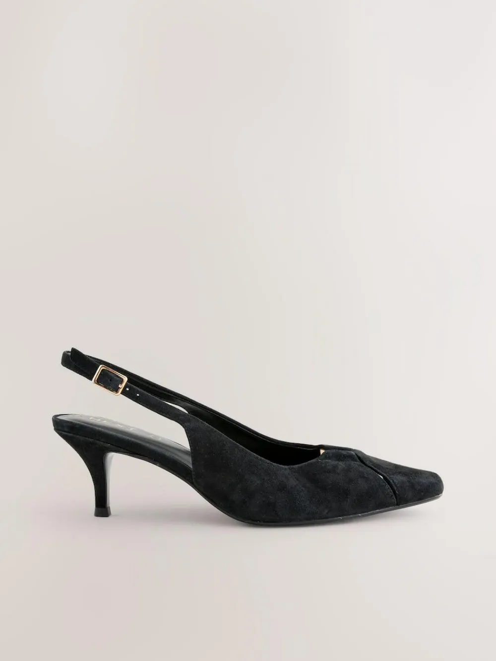 Next Leather Cutout Hardware Detail Slingback Heels^Women Wide Fit & Extra Wide Fit
