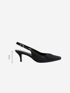 Next Leather Cutout Hardware Detail Slingback Heels^Women Wide Fit & Extra Wide Fit