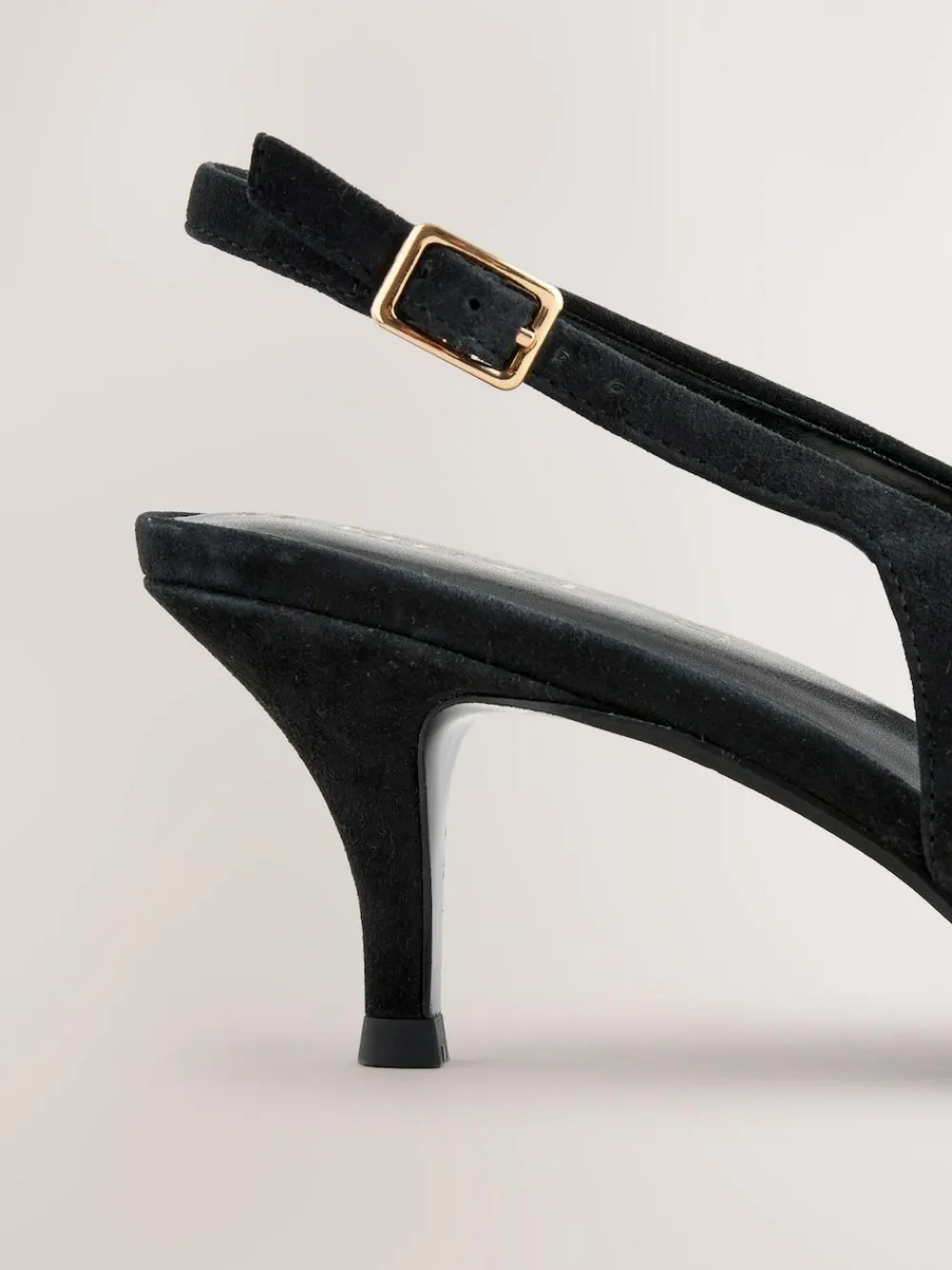Next Leather Cutout Hardware Detail Slingback Heels^Women Wide Fit & Extra Wide Fit