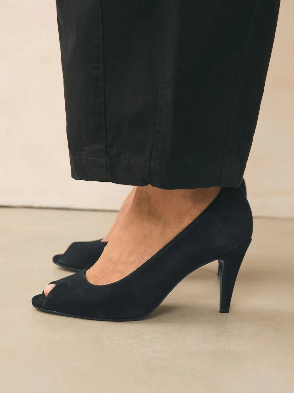 Next Premium Leather Peep Toe Heels^Women Heels