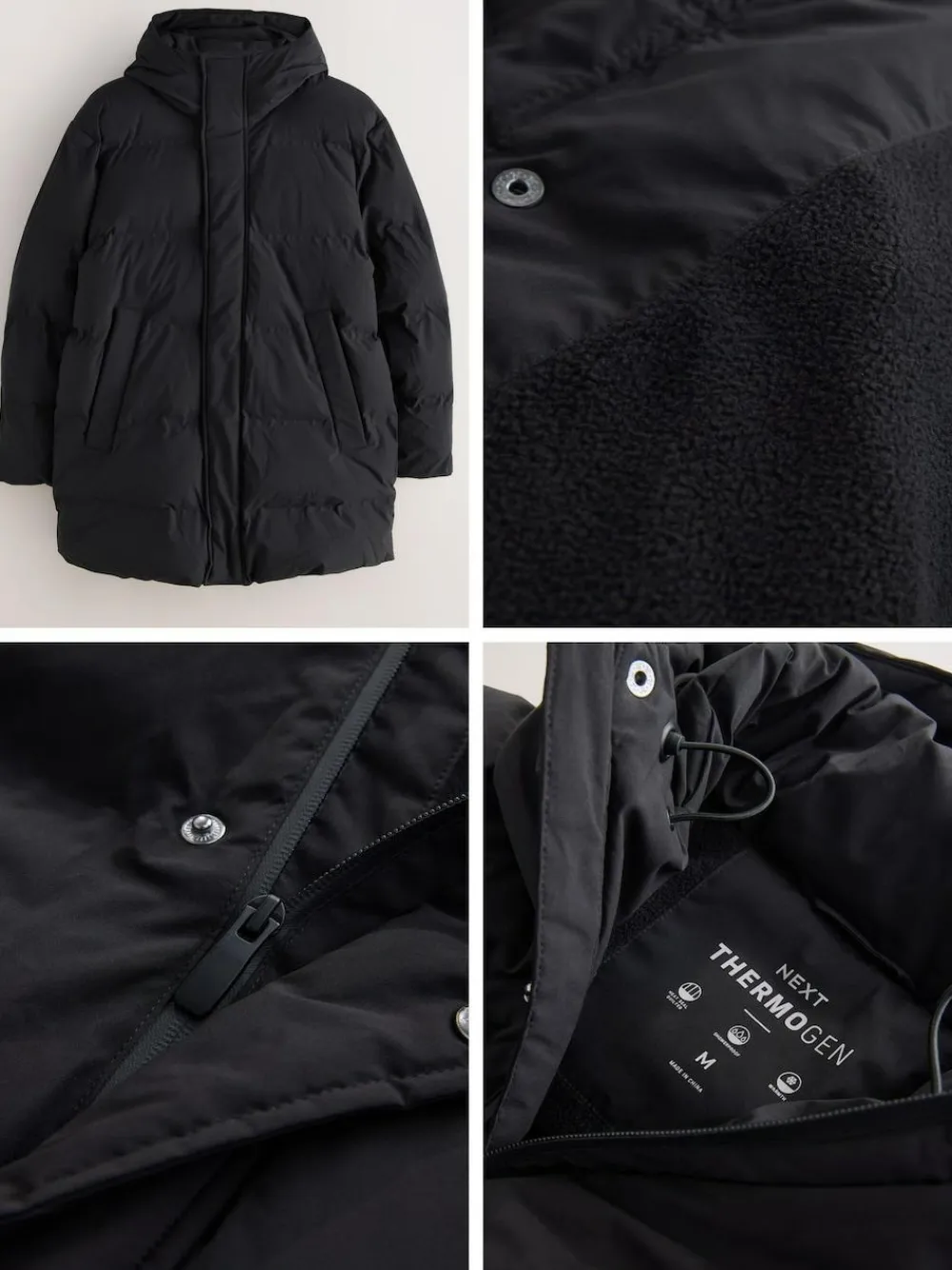Best Next ThermoGen Shower Resistant Puffer Jacket Black