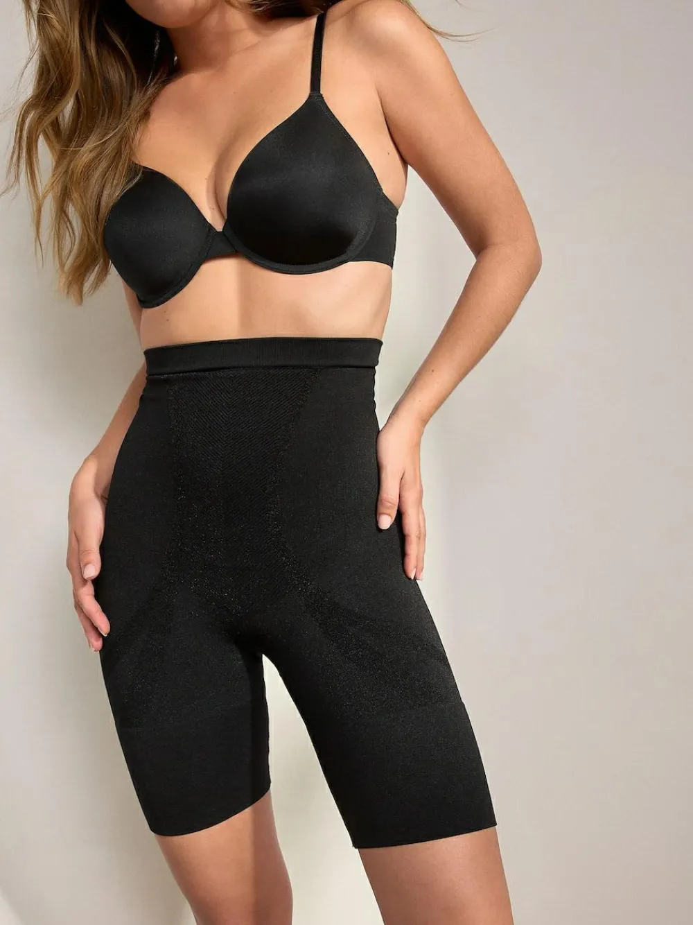 New Next Thigh Smoother Short Seamless Firm Tummy Control Shaping Briefs Black