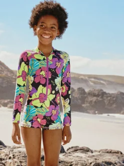 Outlet Next Black Tropical One Piece Short Swimsuit (3-16yrs)