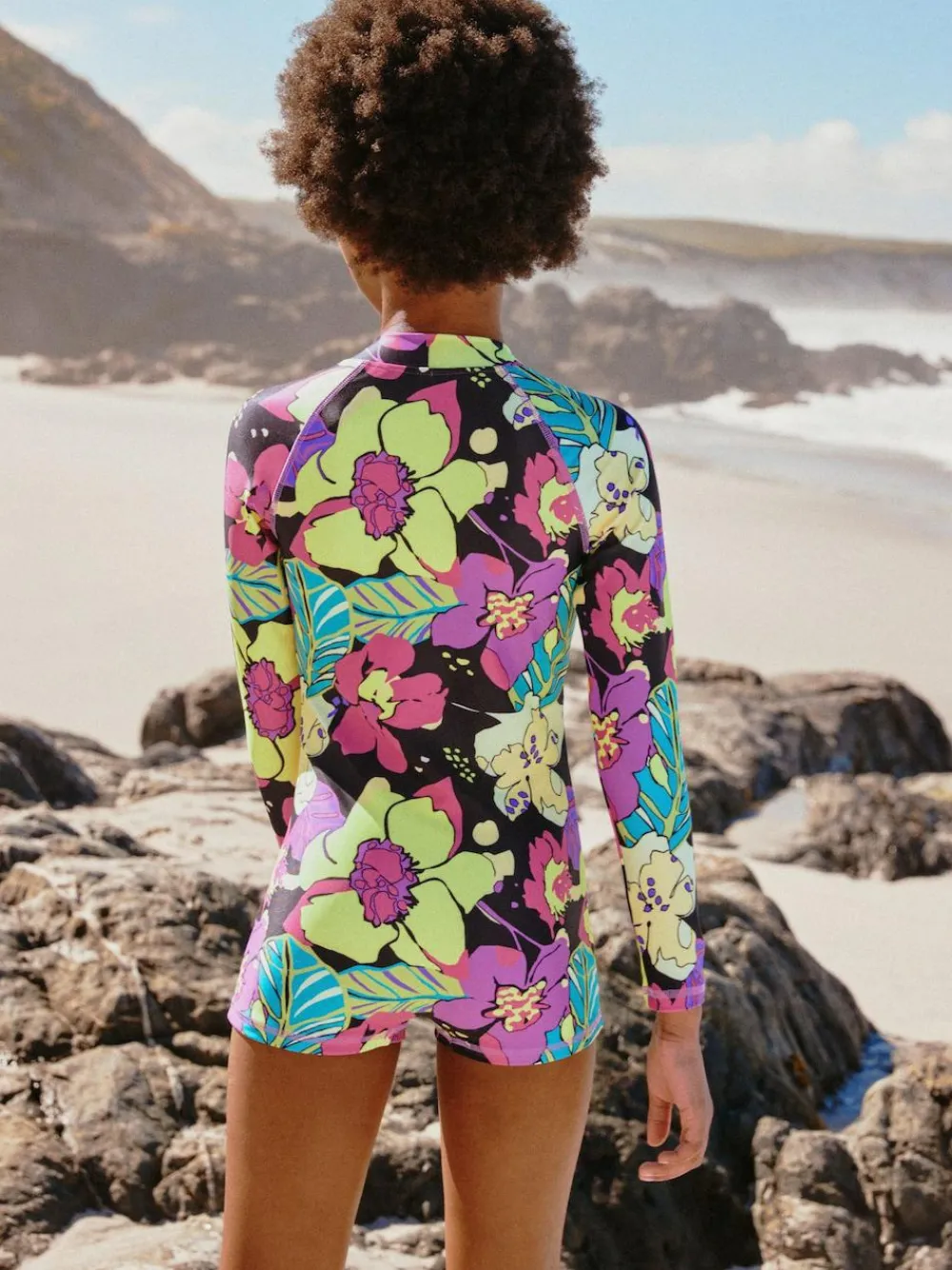 Outlet Next Black Tropical One Piece Short Swimsuit (3-16yrs)