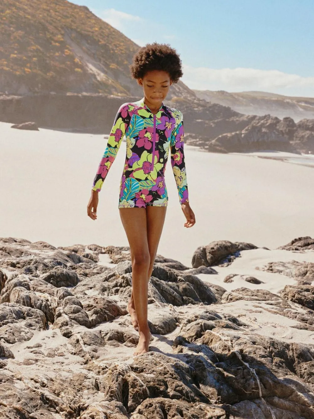 Outlet Next Black Tropical One Piece Short Swimsuit (3-16yrs)