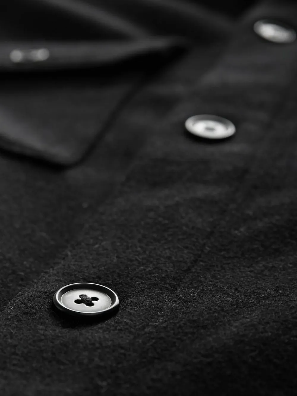 New Next Twin Pocket Shacket Overshirt with Wool Black