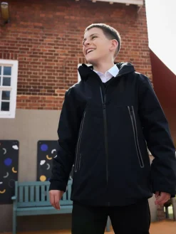 Next Black Waterproof Fleece Lined Hooded Jacket (3-16yrs)^BOY Coats & Jackets|Snowsuits & Coats