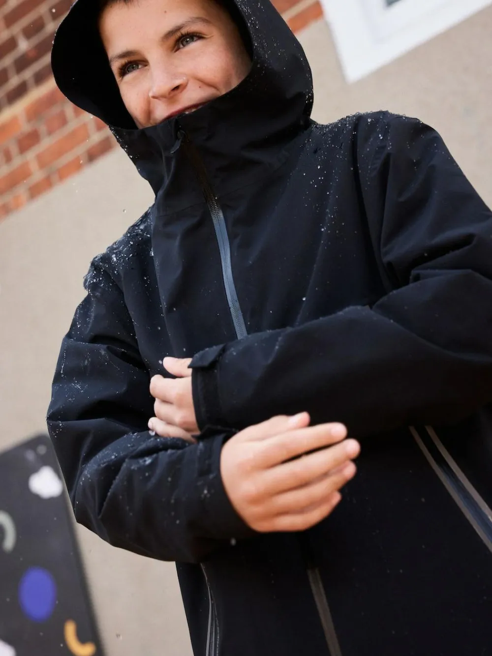 Next Black Waterproof Fleece Lined Hooded Jacket (3-16yrs)^BOY Coats & Jackets|Snowsuits & Coats