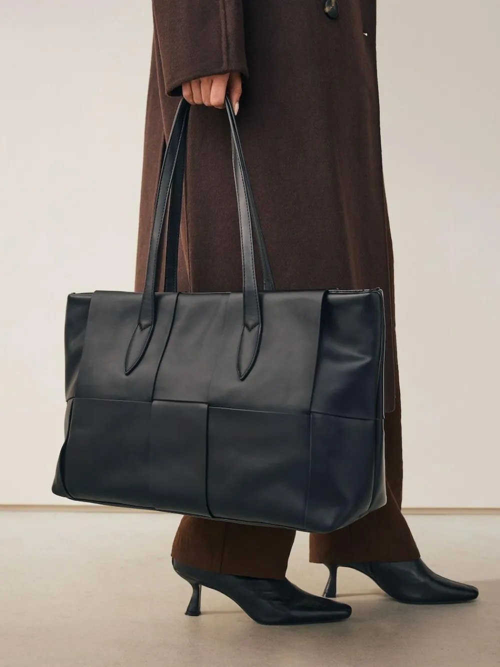 Next Black Weave Shoulder Bag^Women Bags