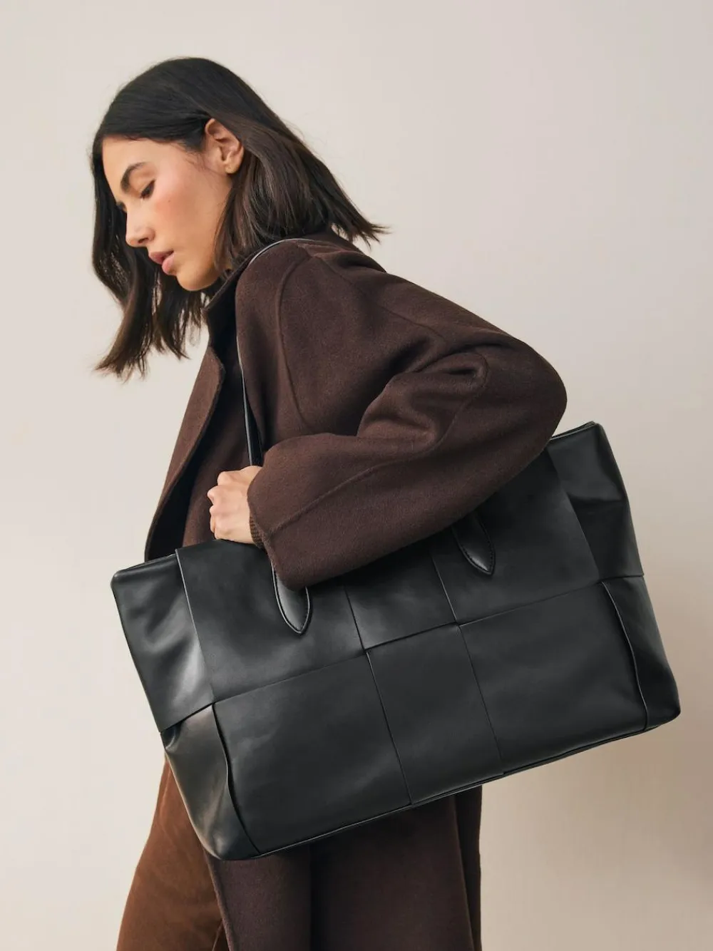 Next Black Weave Shoulder Bag^Women Bags