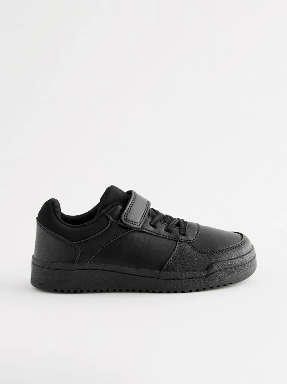 Next Black Wide Fit (G) 1 Strap Elastic Lace School Trainers^BOY Sneakers|Sneakers