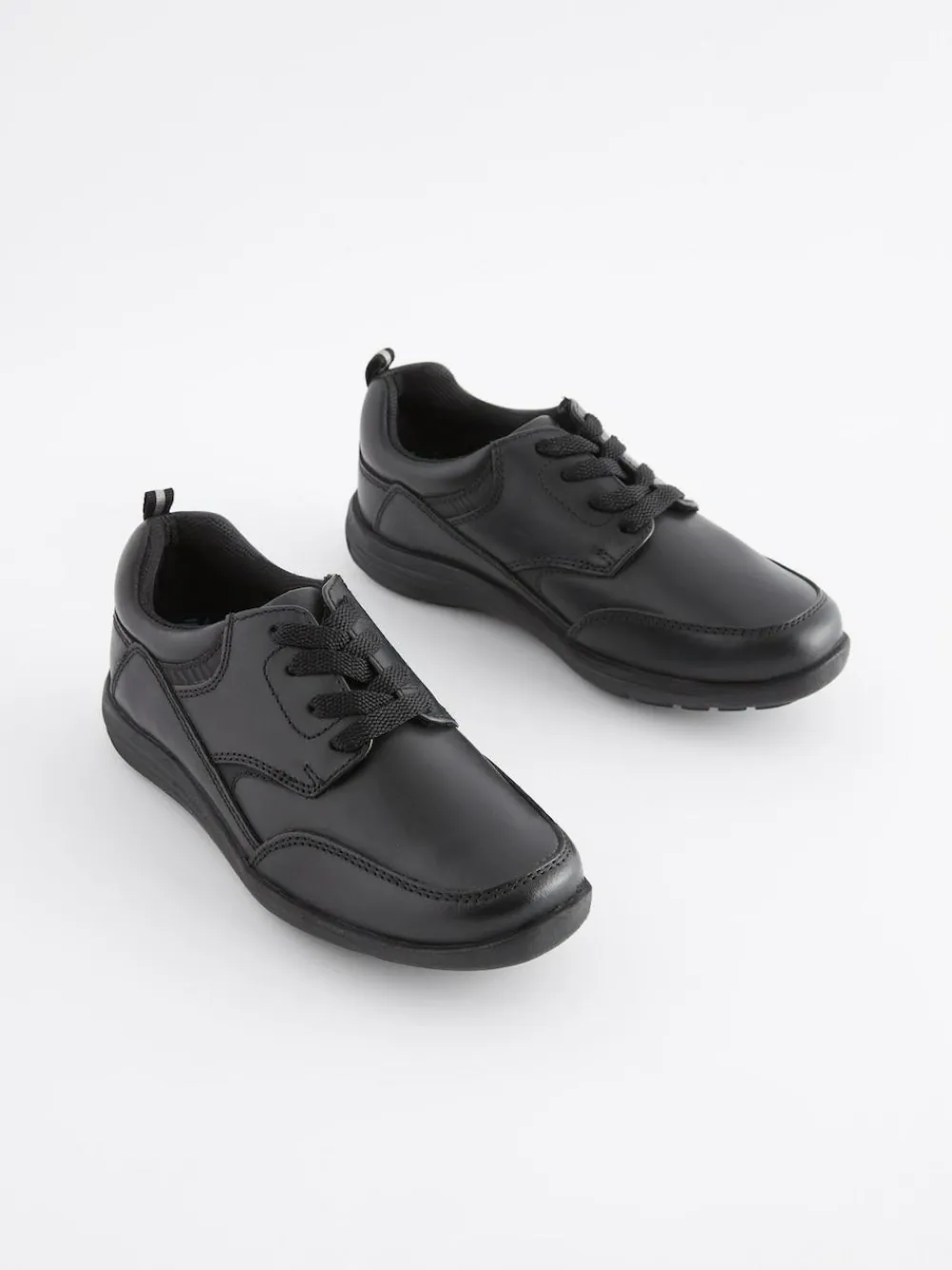 Discount Next Black Wide Fit (G) School Leather Lace-Up Shoes