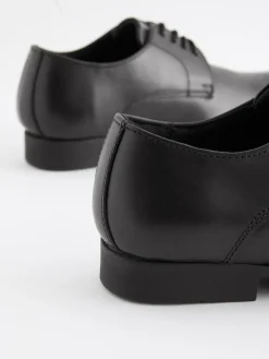 Online Next Black Wide Fit (G) School Leather Lace Up Shoes