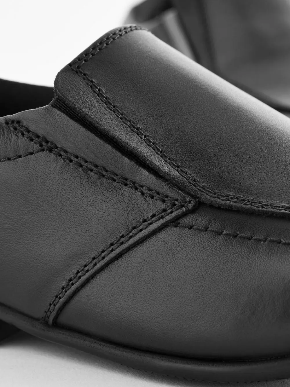 Next Black Wide Fit (G) Slip On Leather Loafer School Shoes^BOY School Shoes|Boys Shoes