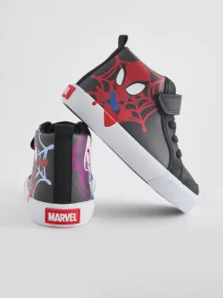 Next Black Wide Fit (G) Spidey and Friends Elastic Lace Touch Fastening Boots^BOY Baby Boots|Boots