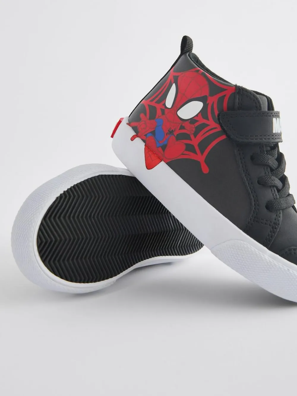 Next Black Wide Fit (G) Spidey and Friends Elastic Lace Touch Fastening Boots^BOY Baby Boots|Boots