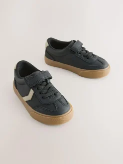 Outlet Next Wide Fit (G) Touch Fastening Elastic Lace Trainers Black