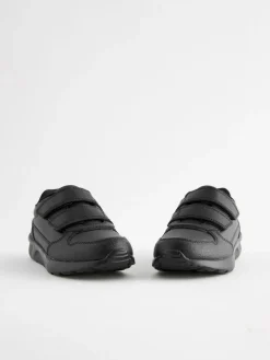 Hot Next Black Wide Fit (G) Touch Fastening Leather School Shoes