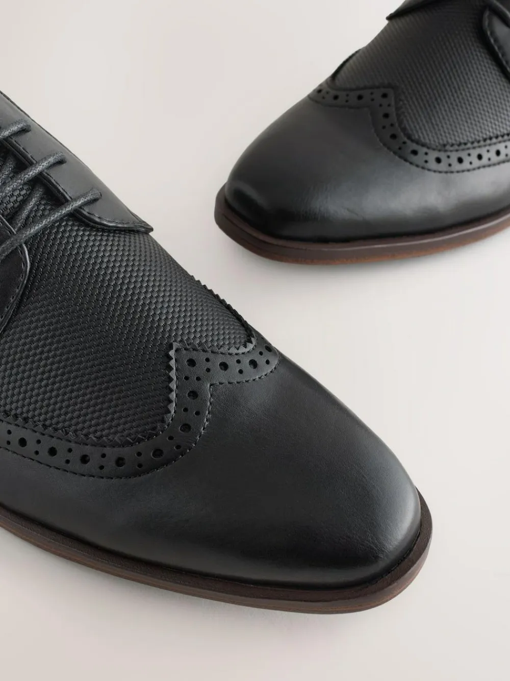 Next Black Wingcap Brogue Shoes^ Shoes