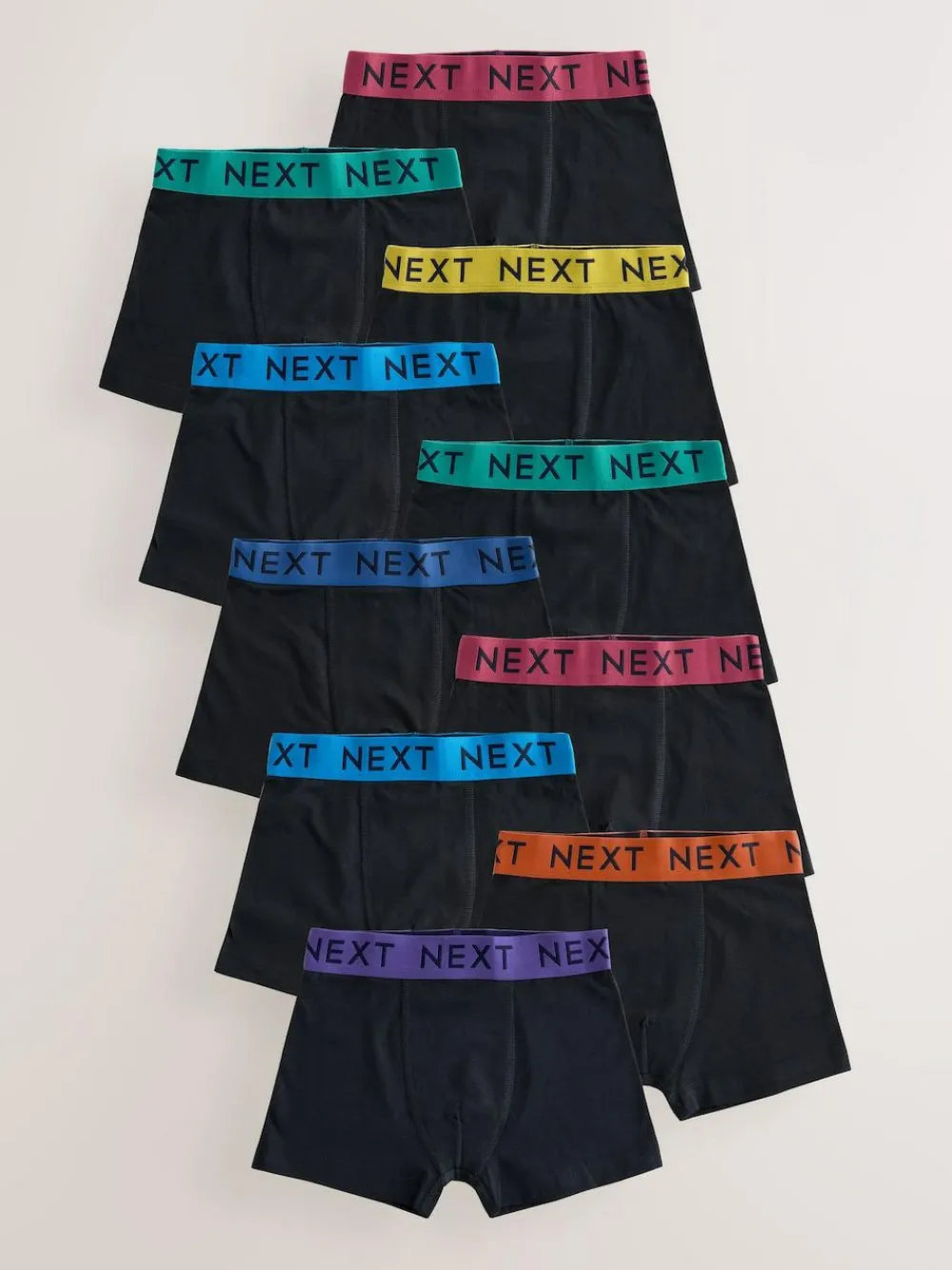 Next Black with Varsity Waistband Trunks 10 Pack (1.5-16yrs)^BOY Multipacks|Underwear
