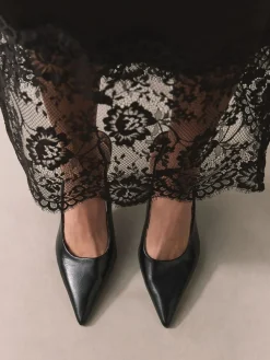 Hot Next Forever Comfort® Point Toe Slingback Heels Black/Animal