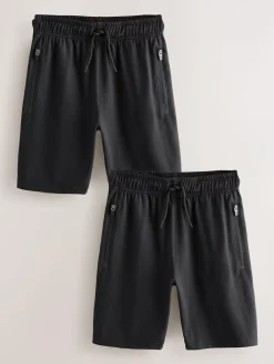 Sale Next Light Weight Sports Shorts 2 Pack (3-17yrs) Black/Black