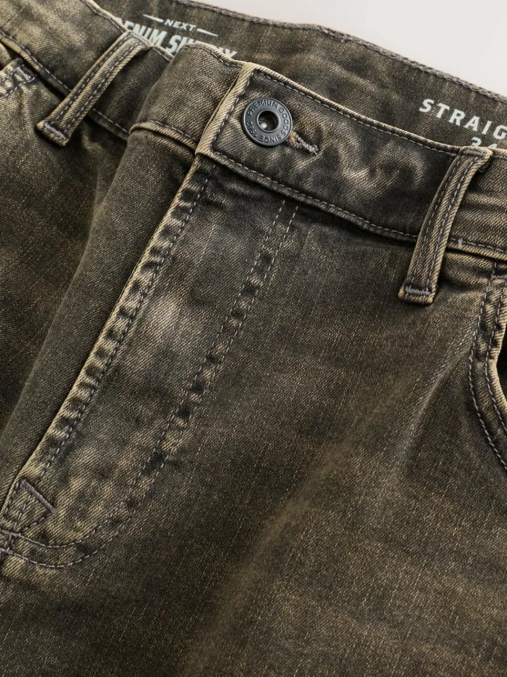 Next Black/Brown Single Straight Fit Classic Stretch Jeans^ Jeans|Jeans
