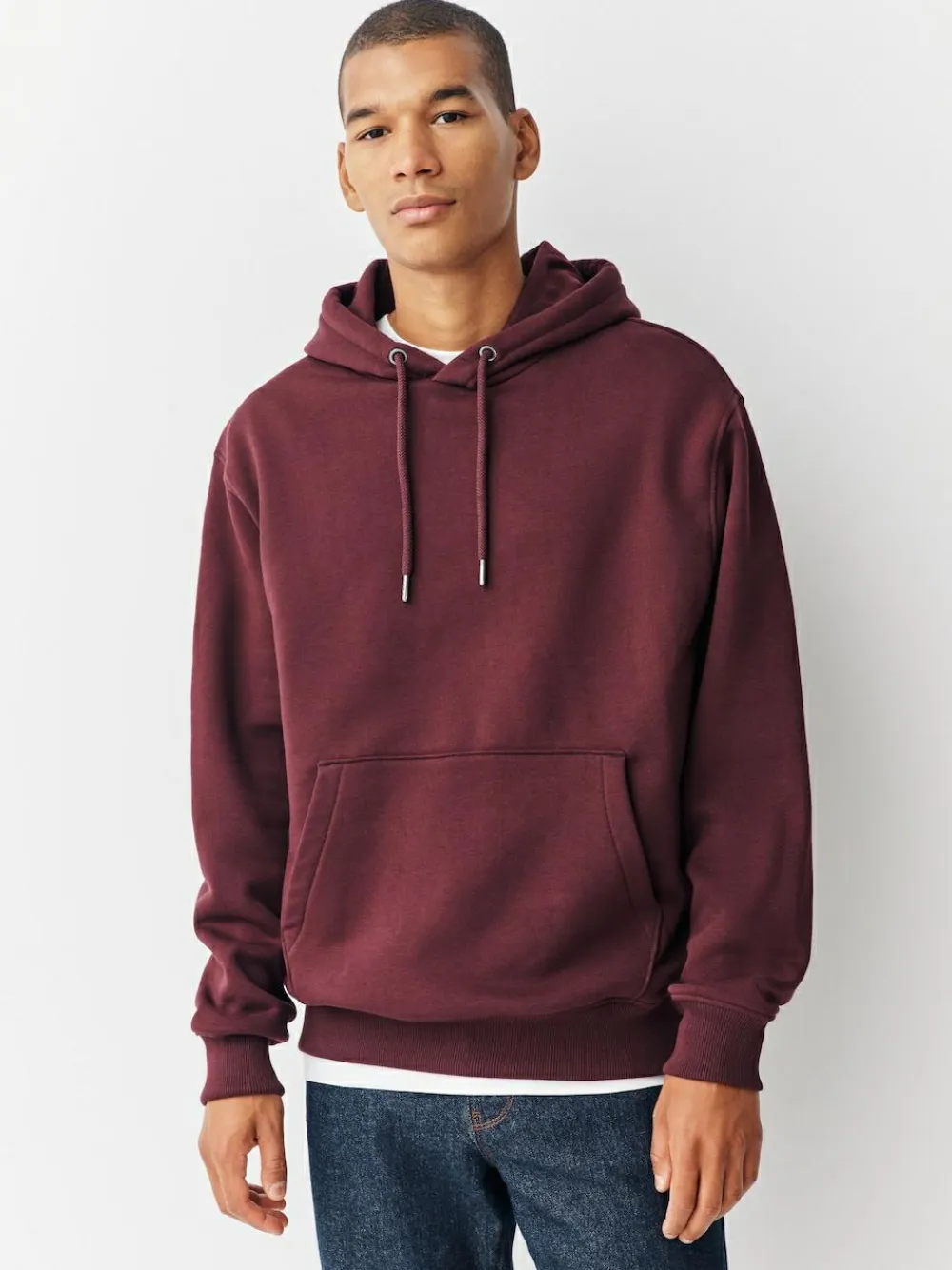 Best Next Cotton Rich Jersey Overhead Hoodies 2 Pack Black/Burgandy Red