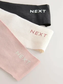 Next Black/Cream/Pink Thong Cotton Blend No VPL Knickers 7 Pack^Women Panties|All Lingerie