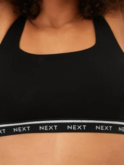Clearance Next 3 Pack Ultimate Comfort Crop Tops Black/Cream/Praline Nude