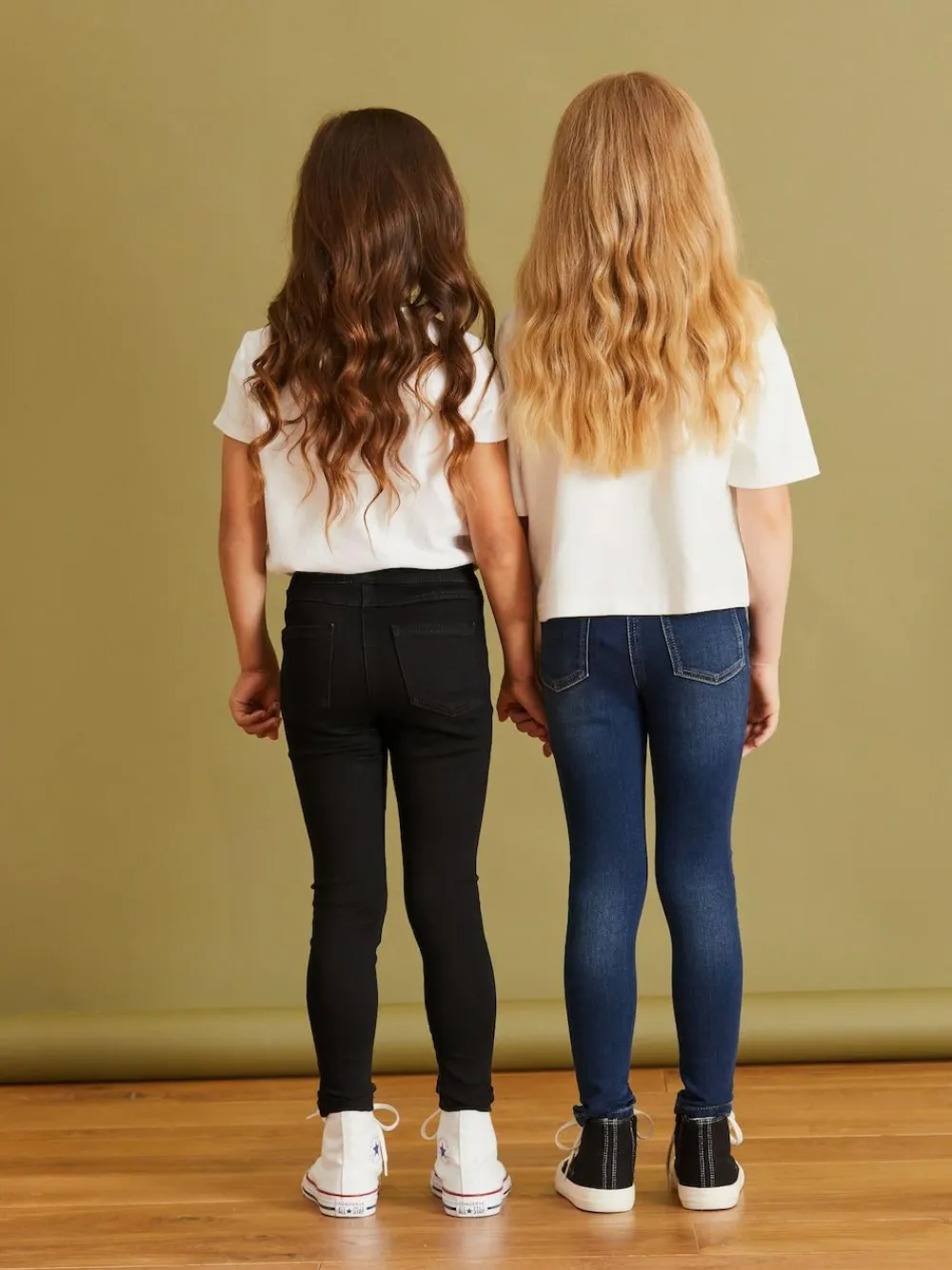 Online Next Elasticated Waist Jeggings 2 Pack (3-16yrs) Black/Dark Denim