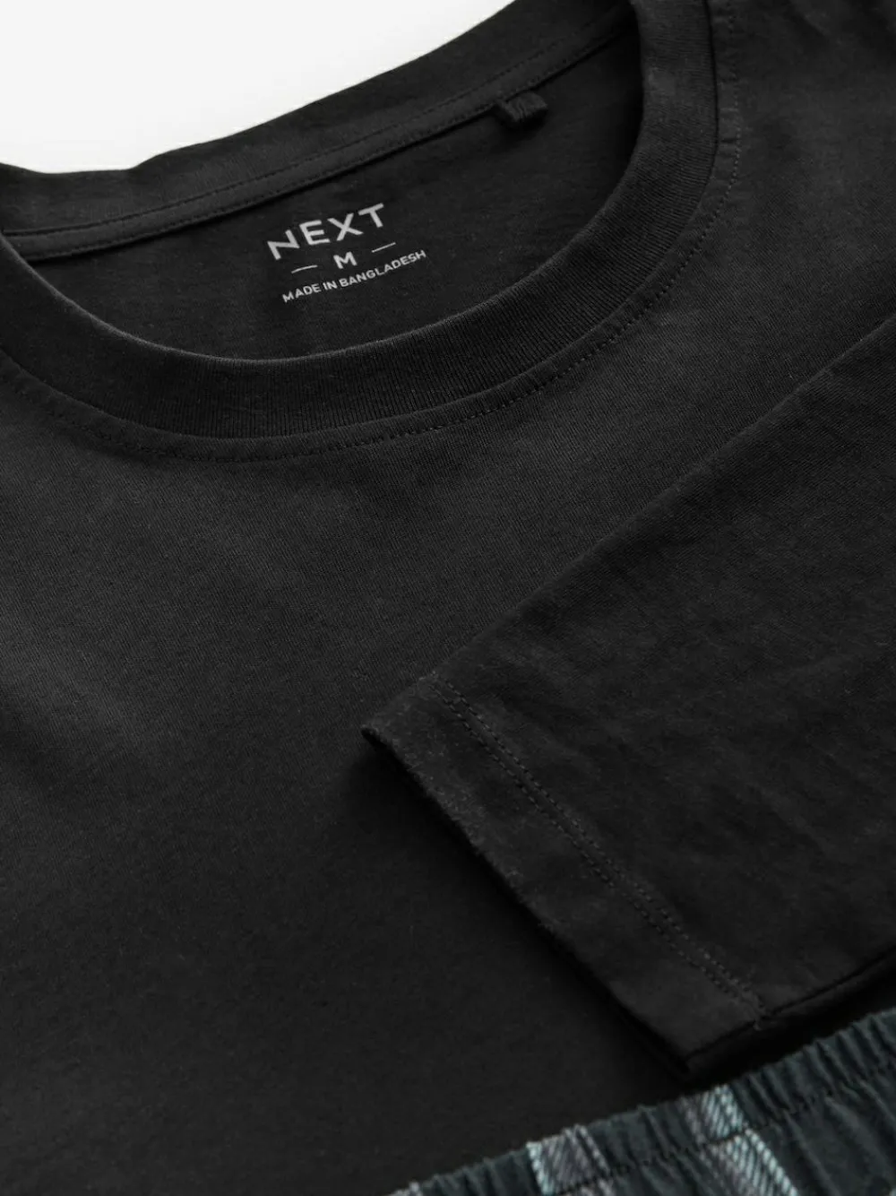 Next Black/Grey Check Long Sleeve 100% Cotton Pyjamas Set^ Pyjamas|Nightwear