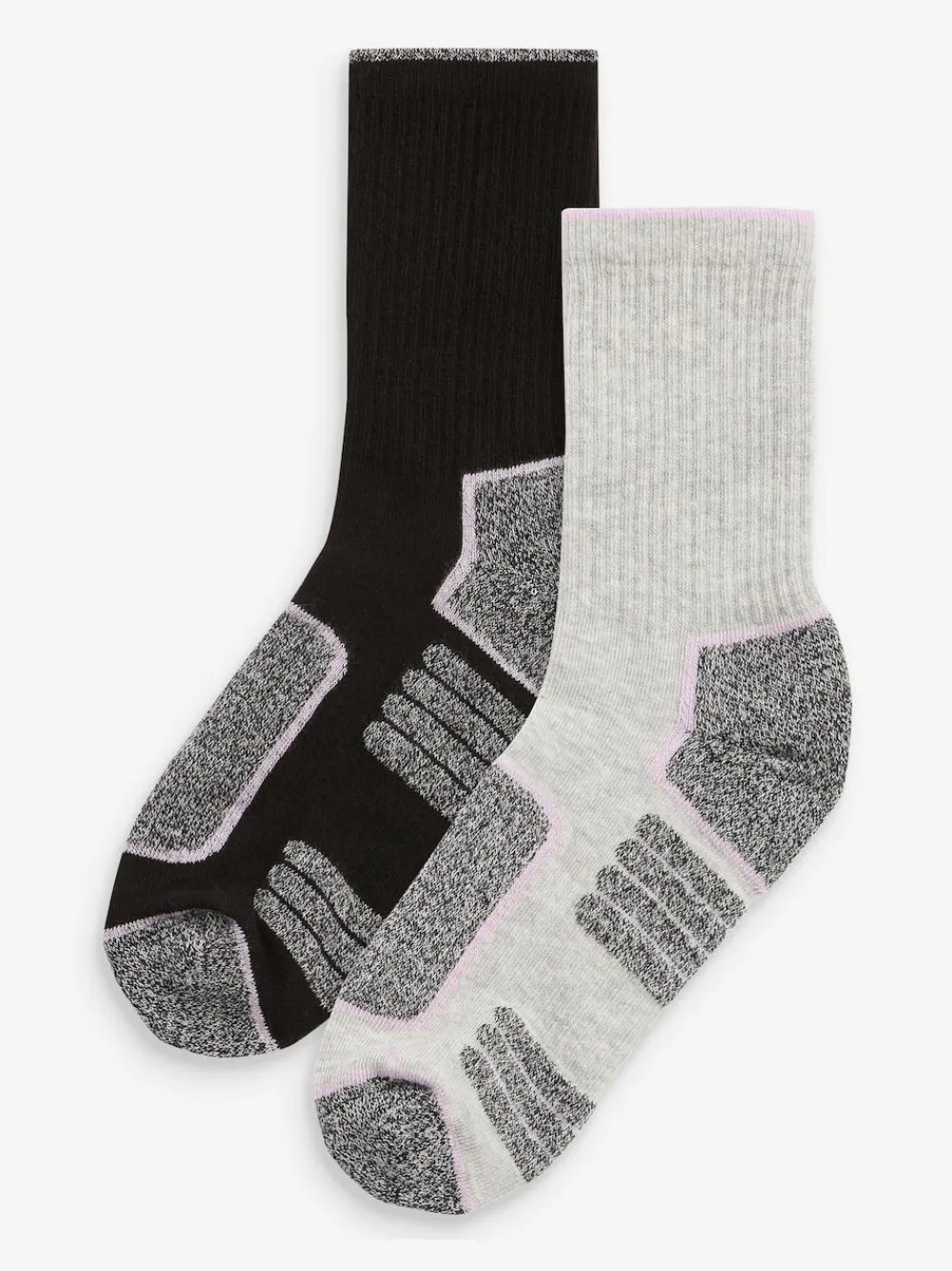 Next Active Sports Walking Ankle Socks 2 Pack Black/Grey