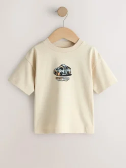 Next Black/Grey Race Car Short Sleeve Graphic T-Shirts 3 Pack (3mths-7yrs)^BOY Tops|T-Shirts