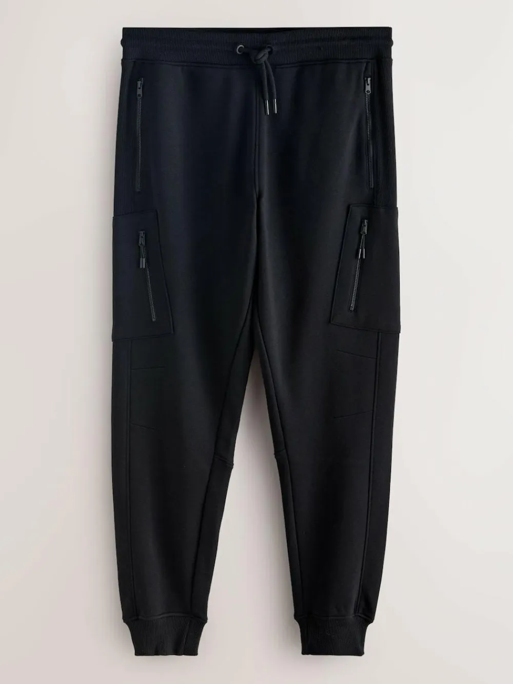 New Next Slim Fit Utility Brushback Heavyweight 2 Pack Cargo Joggers Black/Khaki Green