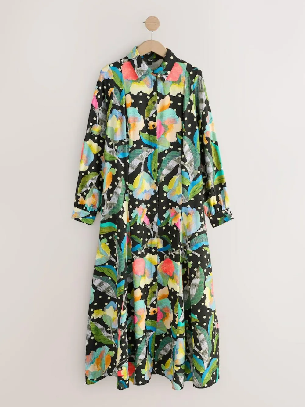 Next Long Sleeve Midi Shirt Dress^Women Midi Dresses
