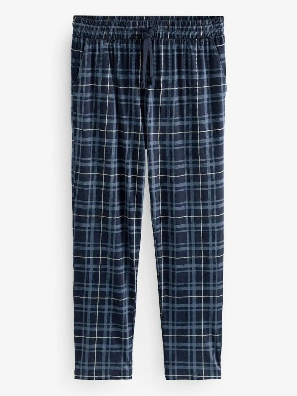 Next Black/Navy Blue Check Jersey 100% Cotton Pyjama Bottoms 2 Pack^ Pyjamas