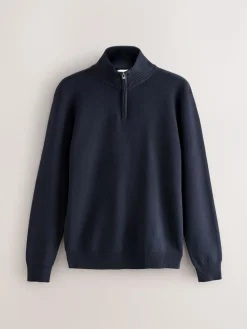 Next N.Premium 100% Cotton Regular Fit Premium Quarter Zip Jumpers 2 Pack^ Nightwear|Knitwear
