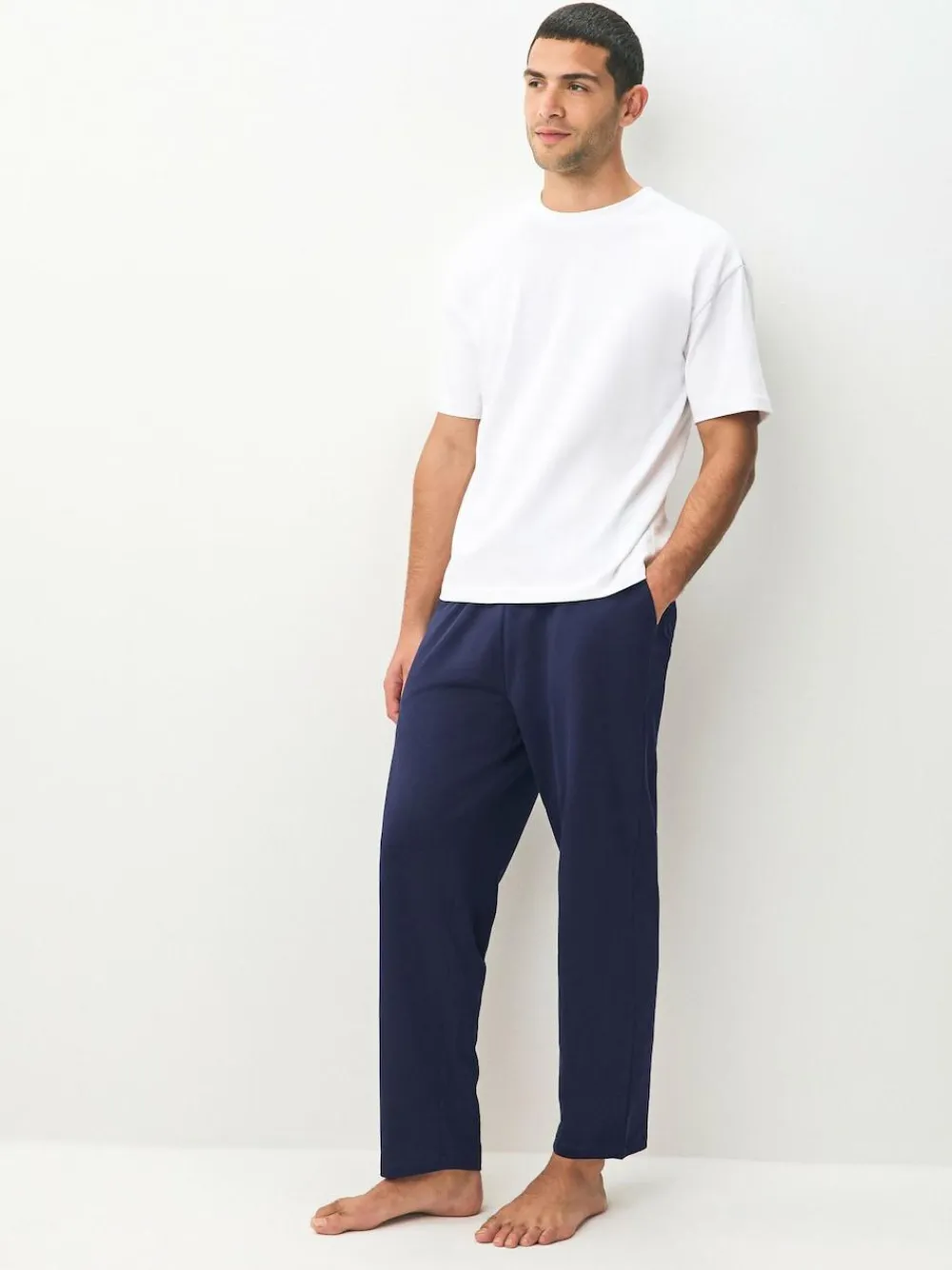 Hot Next Open Loopback Soft Touch 2 Pack Open Joggers Black/Navy