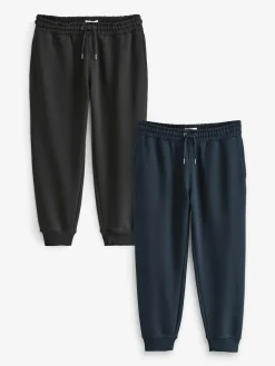 Discount Next Slim Fit Brushback Heavyweight 2 Pack Joggers Black/Navy