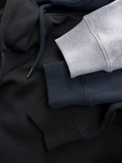 Next Black/Navy/Grey Marl Jersey Hoodies 3 Pack^ Sweatshirts & Hoodies|Sweatshirts & Hoodies