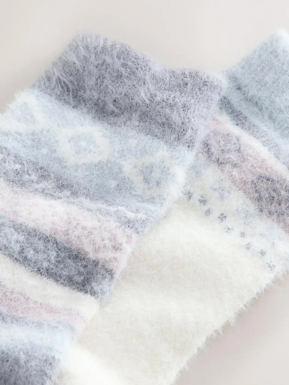 Sale Next Black/Pastel Fairisle Superhairy Cosy Socks 2 Pack