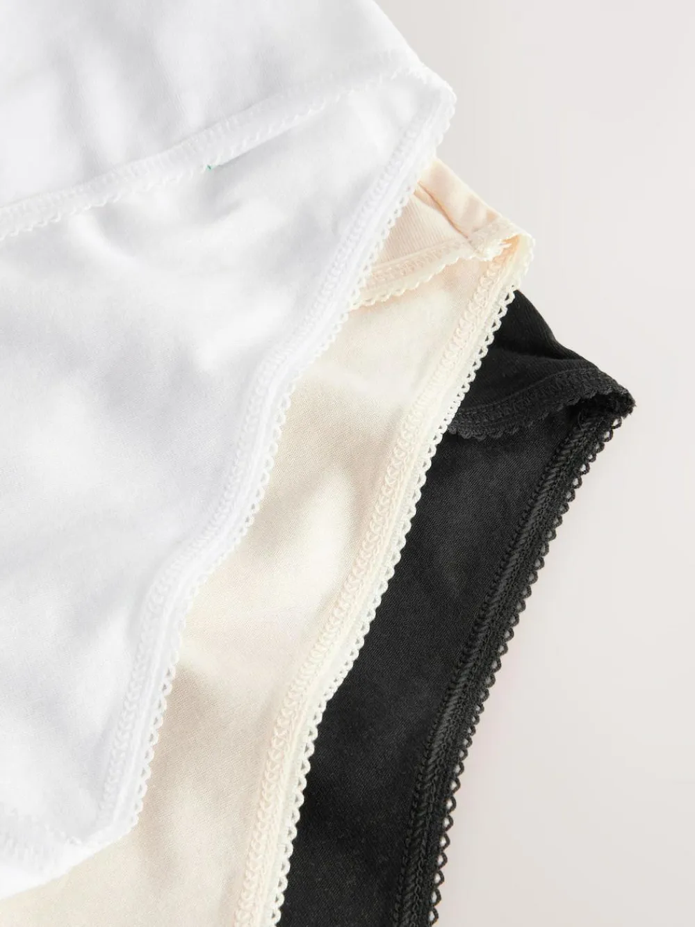 Hot Next Black/Pastel Rose Nude/White Midi Cotton Rich Knickers 5 Pack