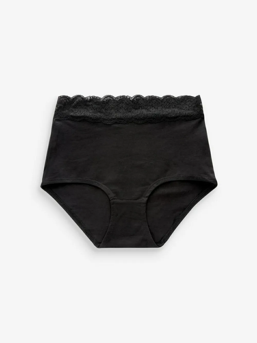 Next Black/Pink Heart Print Full Brief Cotton Lace Knickers 4 Pack^Women Panties