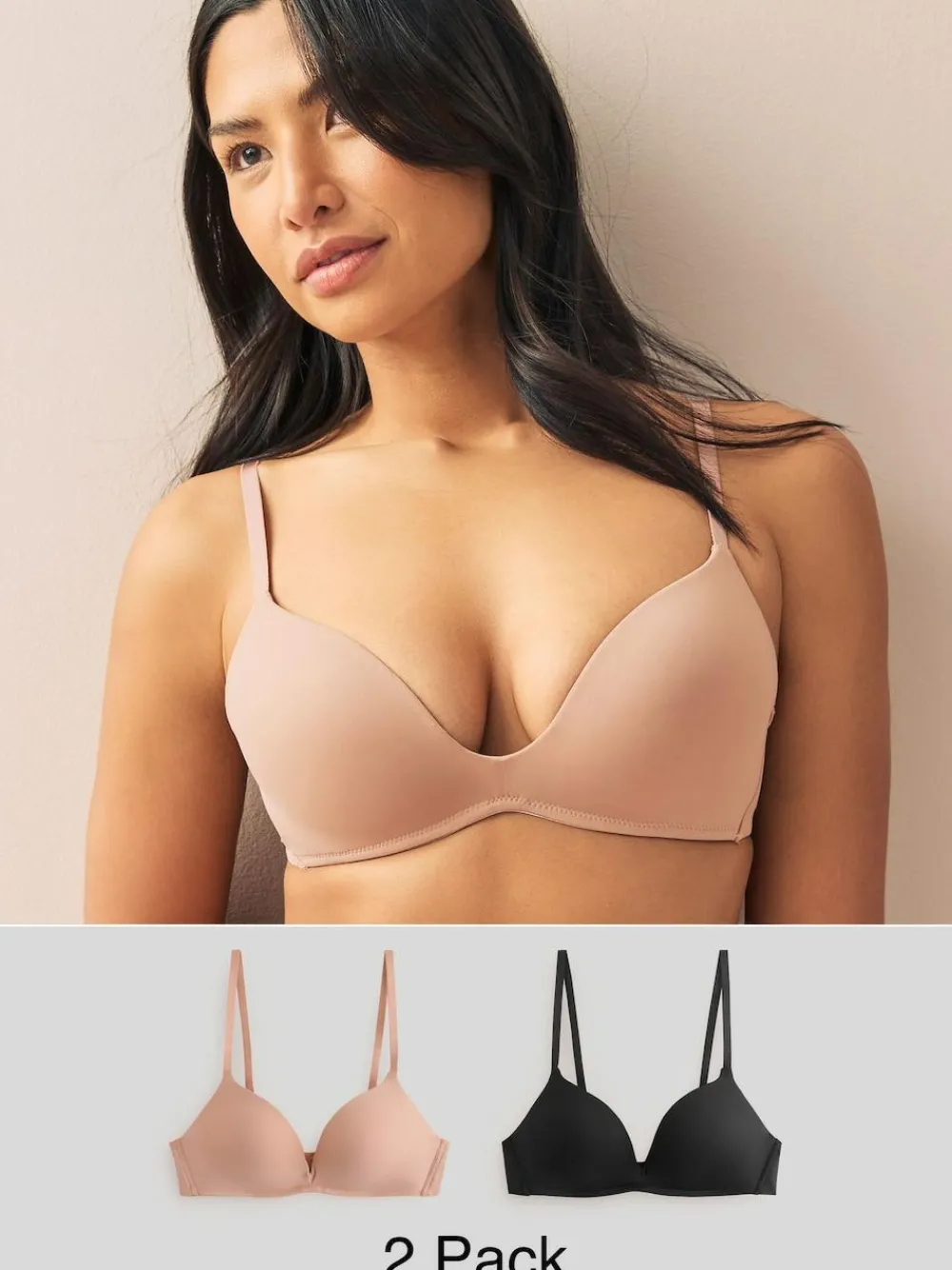 Next A-E Push Up Padded Non Wired Smoothing Bras 2 Pack^Women Bras|All Lingerie