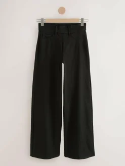Hot Next Jersey Denim Wide Leg Trousers 2 Pack Black/Rinse Blue