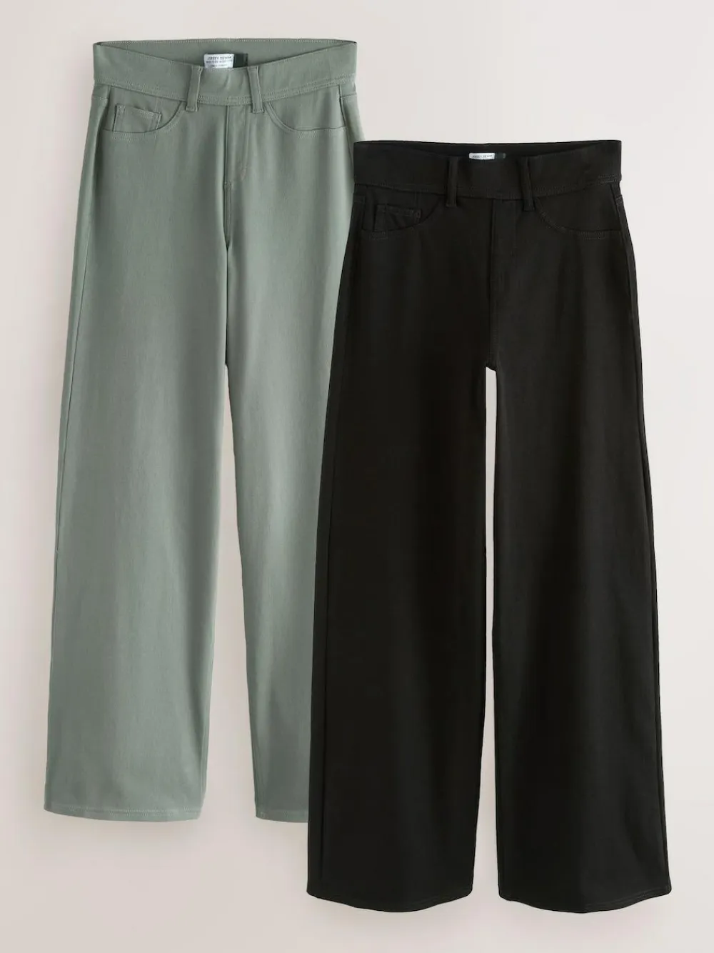 Next Jersey Denim Wide Leg Trousers 2 Pack^Women Jeans|Jeans