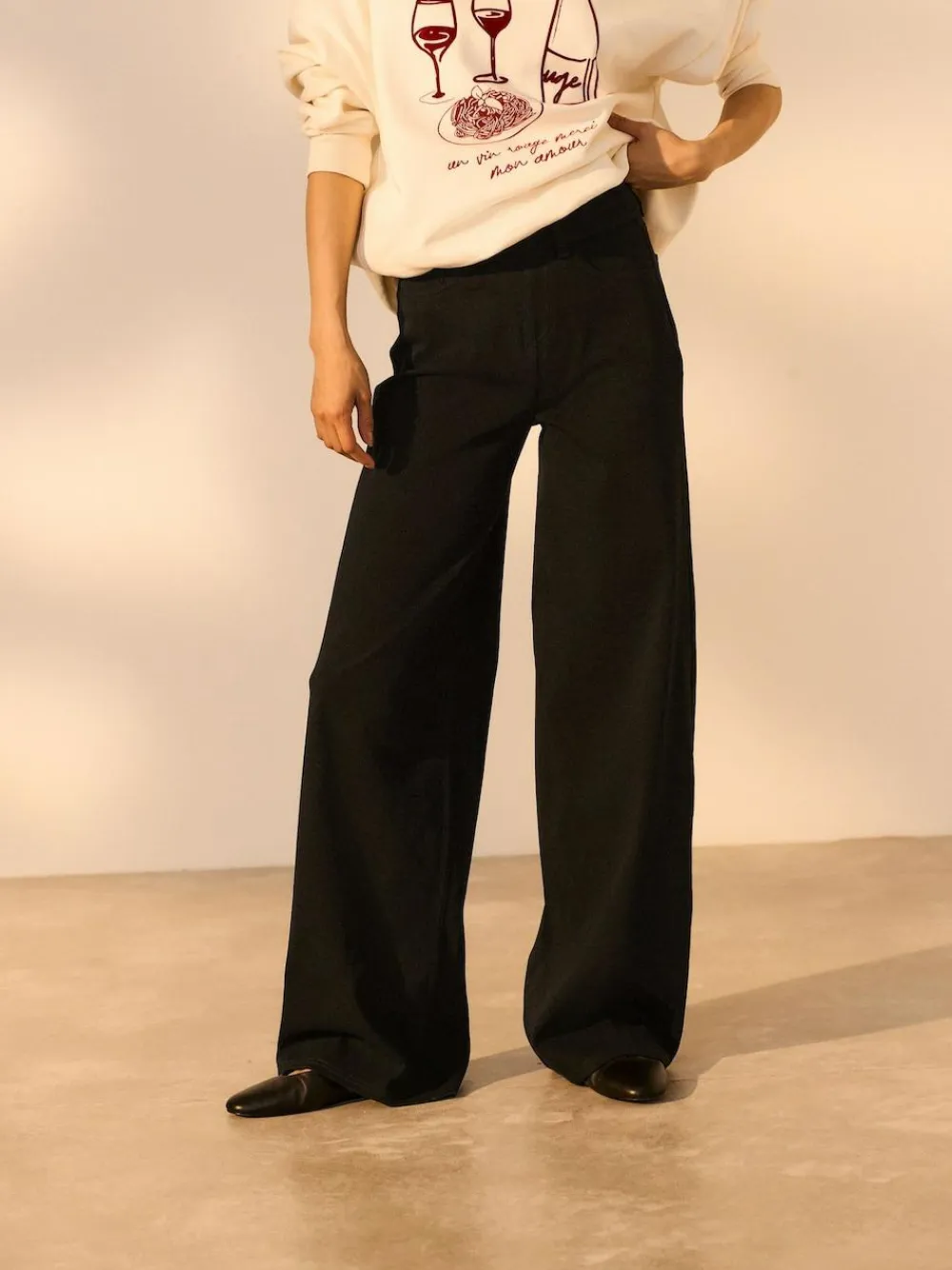Next Jersey Denim Wide Leg Trousers 2 Pack^Women Jeans|Jeans