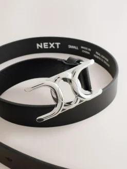Next Regular Statement Buckle Leather Belt^Women Belts